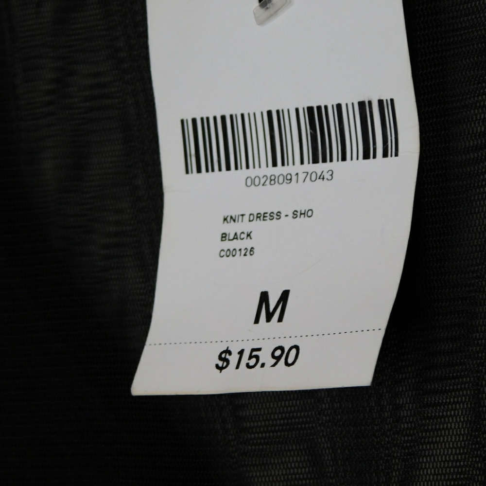 NWT Black mini dress w/ mesh overlay - Picture 2 of 2